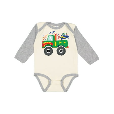 

Inktastic 1st Birthday Monster Truck Gift Baby Boy Long Sleeve Bodysuit