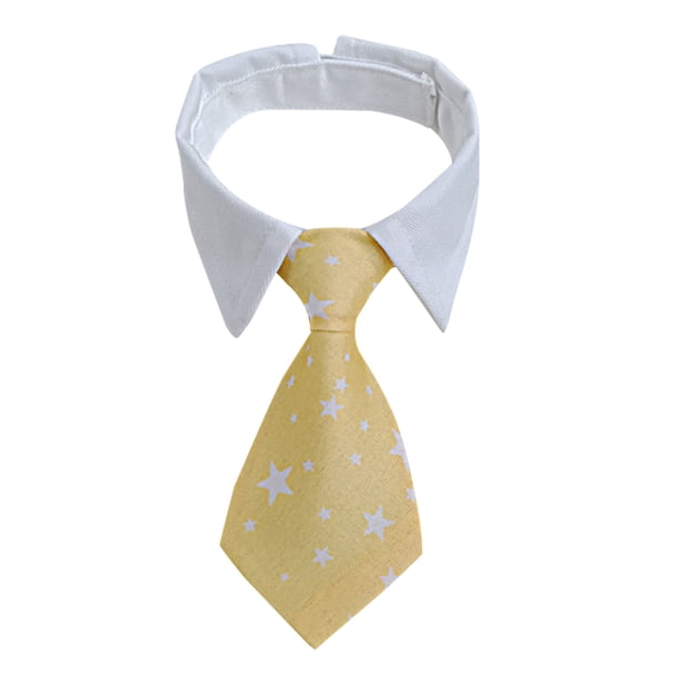 RKSTN Dog Collar Cw9 Pet Tie Tie Dog Tie Striped Collar Collar Scarf Fake Collar Drool Towel Bow Yellow