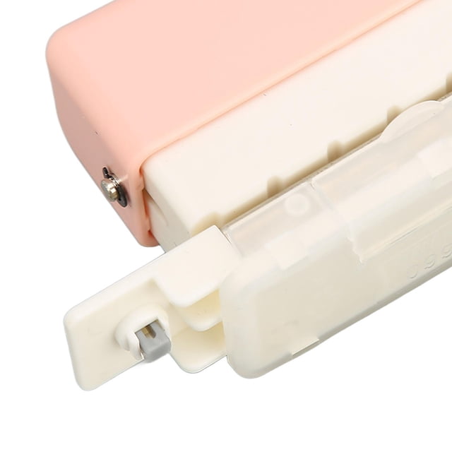 6 Hole Paper Puncher Portable Cute Style ABS Manual Operation 7mm Punching Depth Desktop Punch Puncher for Office Pink