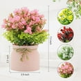 thumbnail image 2 of Semfri 4Pack Simulation Flower Small Artificial Potted Plants Fake Flowers Indoor Desktop Bonsai Arrangement For Home Office Wedding Bedroom Bathroom Decoration-Red, 2 of 8