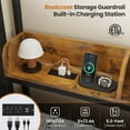 thumbnail image 5 of Twin Bunk Bed with 6 Storage Drawers & Storage Shelf, Twin over Twin Metal Loft Beds with Led Lights & Charging Station, L-Shaped Bunk Bed Frame with Side Bookcase, Safety Guardrail and Ladder, Black, 5 of 10