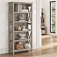 thumbnail image 2 of Scranton & Co 5 Shelves Coastal Wood Bookcase in Washed Gray, 2 of 8