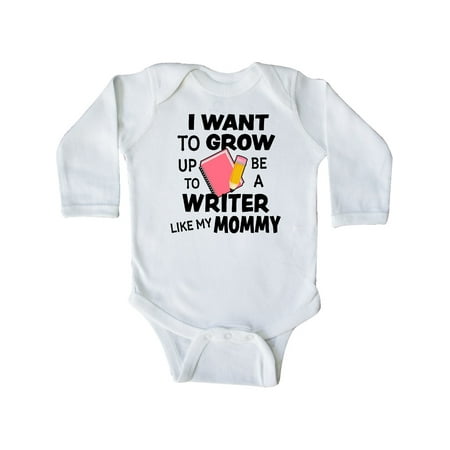 

Inktastic I Want To Grow Up To Be A Writer Like My Mommy Gift Baby Boy or Baby Girl Long Sleeve Bodysuit