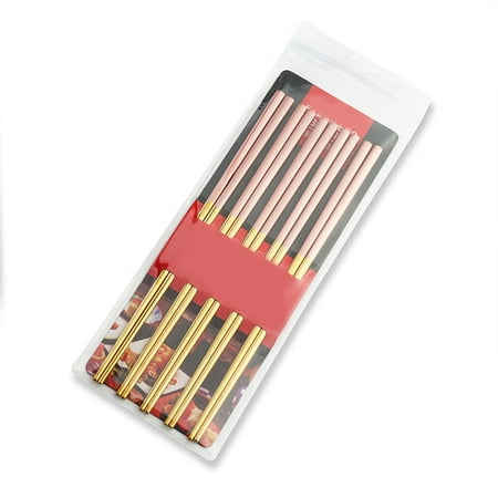 

5 Pairs Stainless Steel Chopsticks Set Metal Chopsticks