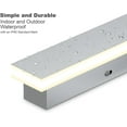 thumbnail image 3 of Outdoor Modern Metallic Wall Light LED Wall Sconce Fixture Rectangular - 3000K - IP65 Anti Rust (Silver, 60 Inches), 3 of 9