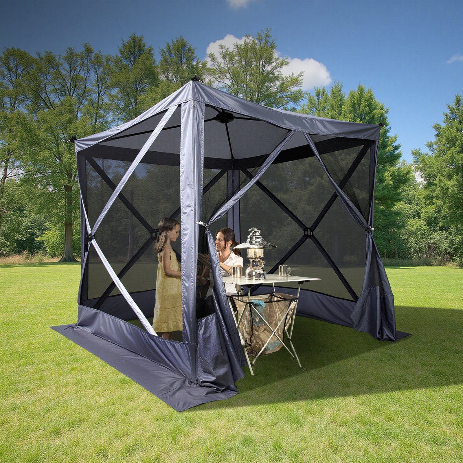 Ktaxon 7' x 7' Pop-up Canopy Automatic Folding Tent EZ-up Gazebo