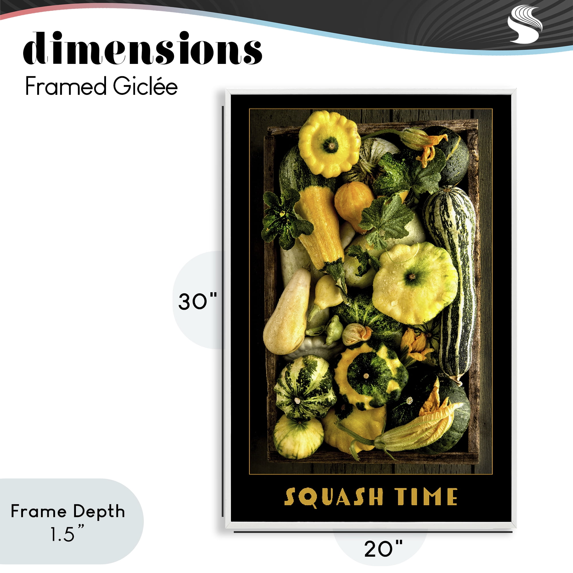 Stupell Industries Squash Time Vibrant Vegetables White Framed Giclee Art, design by Carl Kravats