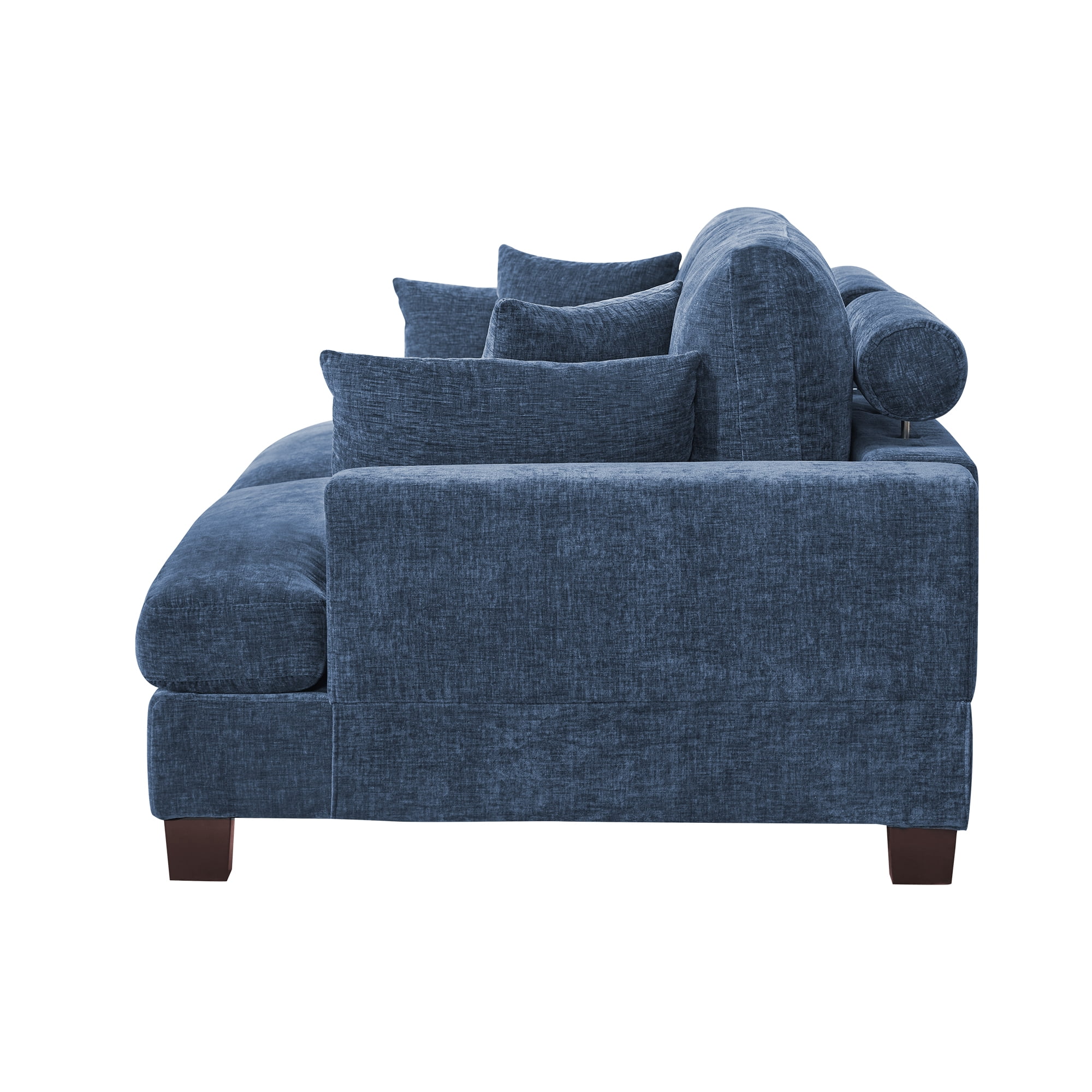 Dycanpo 3 Seater Corduroy Sectional Sofa with Pillow, 88" Upholstered Blue Couch,, Loveseat Sofa for Living Room, Blue