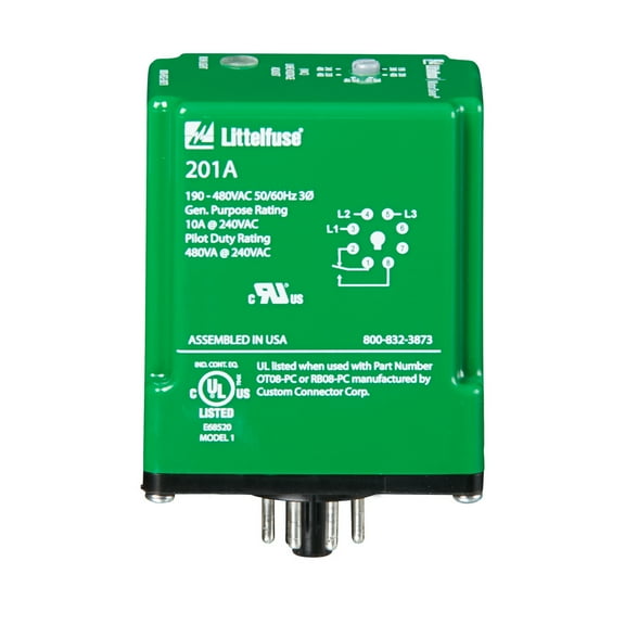 Voltage Monitor, 3-phase, Auto-Ranging, Dual Voltage 190-480VAC, 50/60Hz