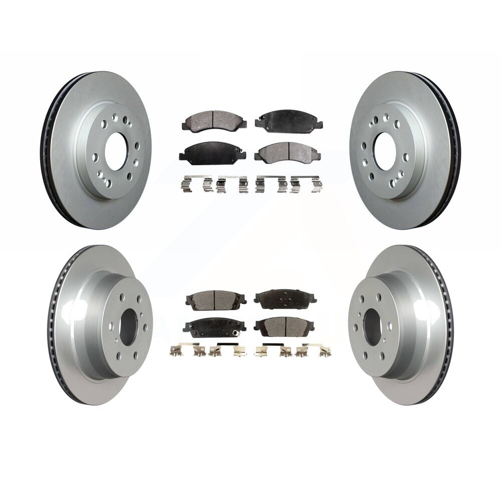 Front Rear Coated Disc Brake Rotors And Ceramic Pads Kit For Chevrolet