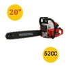 Gas Chainsaw Gas Powered Chainsaw 20" 52CC 2 Stroke 2.9HP with Double Spring STE-5800 for Tree Pruning Clearing Land Preparing Firewood