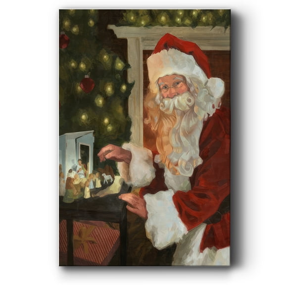 Saint Nick and the Nativity- Gallery Wrapped Canvas