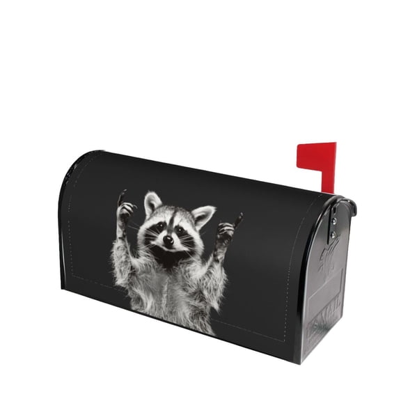 PHELIKA Funny Raccoon 03 Magnetic Mailbox Covers Post Letter Box Cover Standard Size 21"H x 18"W