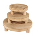 thumbnail image 1 of 3 piezas de soporte de exhibición de plantas de madera, soporte para pasteles, maceta multifuncional Marrón claro, 1 of 9