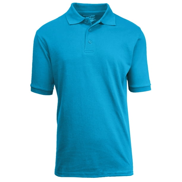 Mens Short Sleeve Pique Polo Shirts Uniform Fitted - Walmart.com