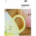 thumbnail image 4 of Fruit Mug With Lid Spoon 3d Cute Ceramic Coffee Tea Cup Couple Mug Set Birthday Gift For Women Friend Lovers (pink Peach, 500 Ml) Banmo, 4 of 5