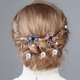 thumbnail image 5 of 10pcs 5 Colors Mini Plum Blossom Rhinestone Hair Claw Clips, 10pcs Pearl Hair Barrettes Headdress, 1pcs White Handmade Beaded Headpiece Hair Accessories for Bride Wedding Party Decor, 5 of 7