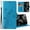 Blue, variant on Dteck Flip Case for iPhone 17 Pro, Embossed PU Leather Magnetic Closure Wallet Case with Card Holder Wrist Strap Kickstand Shockproof Cover,Green