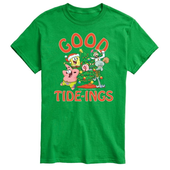SpongeBob SquarePants - Good Tide Christmas - Men's Short Sleeve Graphic T-Shirt