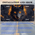 thumbnail image 3 of 1 Pcs 2D Flat License Plate Covers & Frames, Wolf with Flames For Decorative Front, Waterproof For Decoration Aluminum License Plate Covers & Frames Cover For Men Women, 12" X 6", 3 of 7