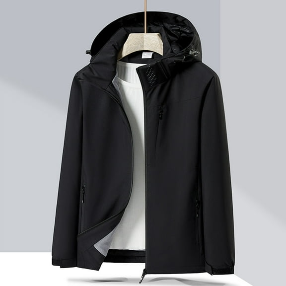 Qetyuw Womens Fleece Lined Hooded Jacket Outdoor Waterproof Long Sleeve Coat Fall Winter Zip Up Casual Jackets