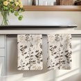 thumbnail image 7 of Brown Beige Botanical Kitchen Towels Set of 1, Rustic Country Spring Floral Summer Leaf Absorbent Dish Towels for Kitchen, Microfiber Hand Towel, Quick Drying Tea Towel Decorative Dishcloths, 7 of 7