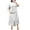 White, variant on NaWent Cotton Linen Skirt 2 Piece Set Clearance Women's Summer Solid Round Neck 3/4 Sleeve Tops Skirt Suit Black L
