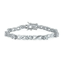 Bling Jewelry Womens Forever Love Symbol Infinity Tennis Bracelet 9CT Oval Sparkling Cubic Zirconia CZ Silver