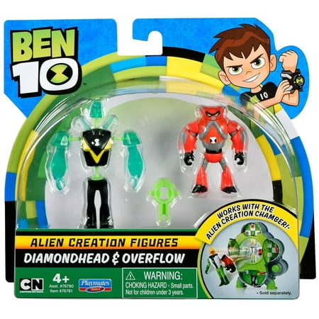 Ben 10 Alien Creation Figures Diamondhead & Overflow Mini Figure (Ben Ten Best Alien)