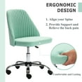 thumbnail image 5 of edx Makeup Chair Armless Office Chair With Wheels, Comfortable Home Office Desk Chair, Adjustable Swivel Upholstered Fabric Makeup Task Computer Chair, Green, 5 of 7