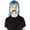 Light Blue, variant on HPO Adult Men's 80's Mullet Wig with Handlebar Mustache Set, Long Curly Zookeeper Style with Flame-Retardant Synthetic Fiber - Pink