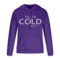 thumbnail image 3 of Aobny Hooded Graphic Hoodies for Men Letter Thermal Purple Tops Men Plus Size Fall Tops,M, 3 of 5