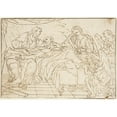 thumbnail image 3 of Anonymous 14x11 Black Modern Framed Museum Art Print Titled - Death of St. Joseph (18th Century), 3 of 5