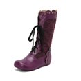 thumbnail image 5 of Tawop Women Boots Mid-Calf Lace Up Round Toe Winter Boots, 5 of 7