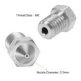 thumbnail image 3 of Unique Bargains 0.3mm 3D Printer Nozzle Head M6 Thread for V5 V6 1.75mm Extruder Print, Stainless Steel 2pcs, 3 of 3