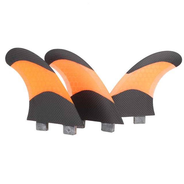 Aletas de seguimiento de quillas de fibra de vidrio de color naranja para kayaks, canoas y botes de remos: diseño FCS G5 de Integral