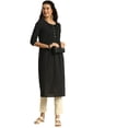 thumbnail image 4 of eloria Women's Fashion Round Neck Neck Design Indian Stylish Solid Kurti Dress, 4 of 5