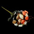 thumbnail image 4 of 21 cabezas de tela de seda artificial rosa hoja falsa decoración del hogar, naranja Afortunado Sencillez, 4 of 5