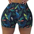 thumbnail image 2 of Picia Dinosaur Printed Workout Shorts for Women Seamless Scrunch Butt Lifting High Waisted Yoga Gym Booty Running Moisture-wicking Short Pants-Large, 2 of 9