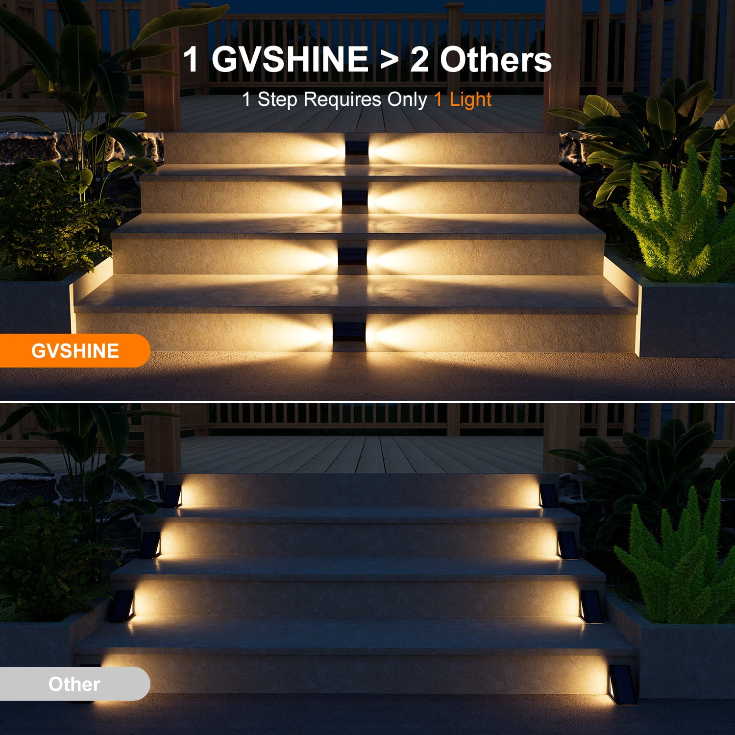Yinghao 12 Pack Solar Powered Stair Lights Outdoor Waterproof Lamp for Deck Step Safety Outside Decorative LED for BackYard, Porch Step, Walkway, Garden, Pool, Easy Installation & Enhanced Ambiance