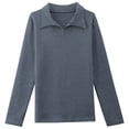 thumbnail image 5 of Otoño e invierno nueva camiseta de manga larga camisa de solapa para mujer Camisa de fondo de primavera y otoño ropa de abrigo de moda camiseta, 5 of 5