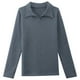 thumbnail image 5 of Otoño e invierno nueva camiseta de manga larga camisa de solapa para mujer Camisa de fondo de primavera y otoño ropa de abrigo de moda camiseta, 5 of 5