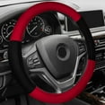 thumbnail image 1 of FH Group Cloth Steering Wheel Cover for Sedan, SUV, Van, Cloth Steering Wheel Cover, Red Black, 1 of 1