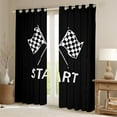 thumbnail image 4 of jejeloiu Racing Flag Black Out Curtains,Sport Car Curtains Pack of 2 (42x63 Each),Black White Bedroom Curtains For Boys Kids,Lightweight Room Decor, 4 of 6