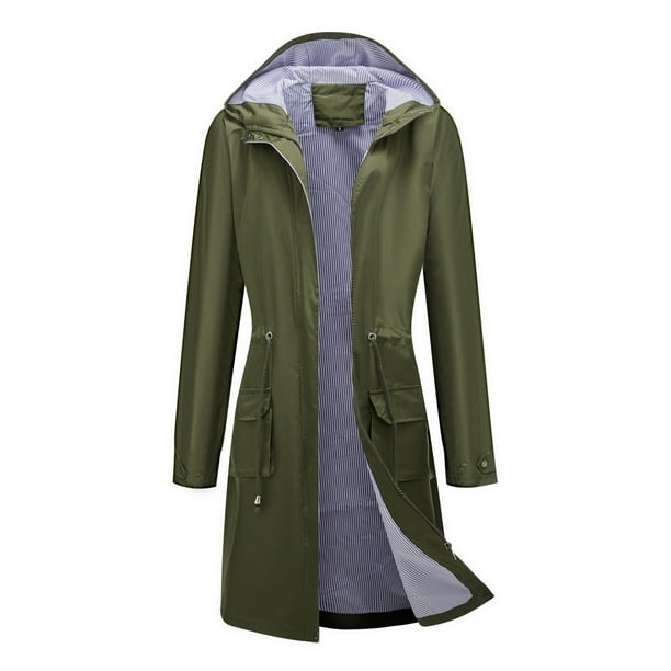 Abrigos de Invierno Para Mujer Chaqueta de Lluvia Sólida Chaquetas Al Aire Libre Impermeable Con Capucha Impermeable A Prueba de Viento Odeerbi ODB173214