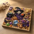 thumbnail image 4 of Halloween Fall Indoor Decor 9.84 Inch Special Shaped Diamond Art Painting Kit with Cute Witch Cauldron and Pearl Beads for Home Living Room Wall Entryway Decor, 4 of 7