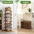 thumbnail image 4 of SHIBAILI 7-Tier Bamboo Folding Shoe Rack - No Assembly, Space-Saving(Tawny), 4 of 9