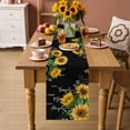 thumbnail image 2 of Yellow Sunflowers Table Runner 60 Inches, Farmhouse Floral Rustic Botanical Black Bed Runner Dresser Scarves Tabletop for Indoor Outdoor Parties/Ceremony/Banquet, 13" x 60", 2 of 9