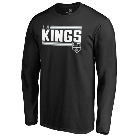 Men's Black Los Angeles Kings Iconic Collection On Side Stripe Long Sleeve T-Shirt
