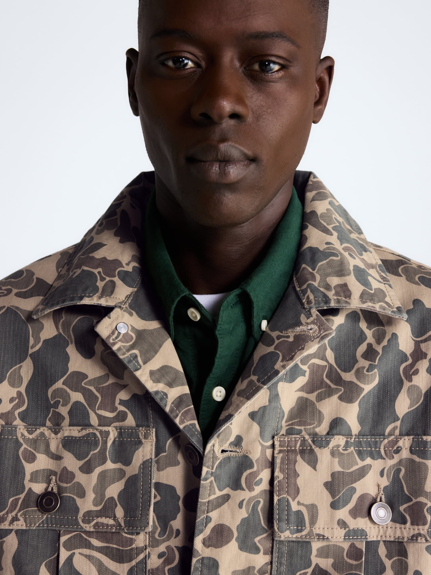 Free Assembly Men's Cotton Camo Utility Jacket, Sizes XS-3XL